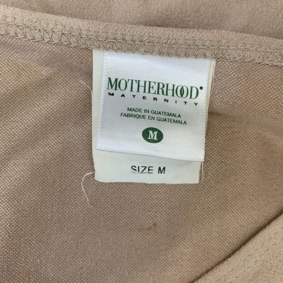 Motherhood Maternity Medium Boho Blouse Velour Tan Beige - Picture 4 of 6